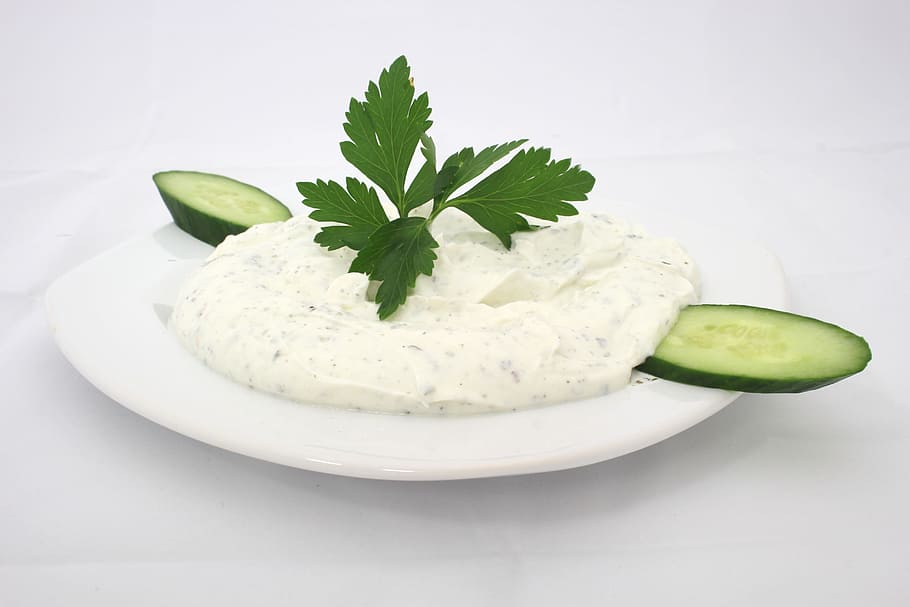 two slice of cucumbers and white paste, Appetizer, Cold, haile