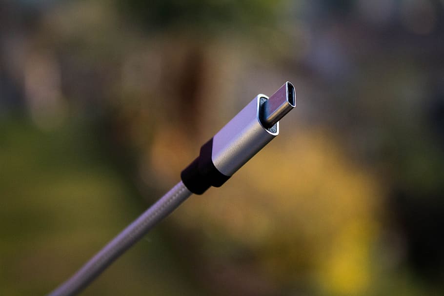 silver Type-C USB cable, iorange, type c, gray, nylon, first floor HD wallpaper