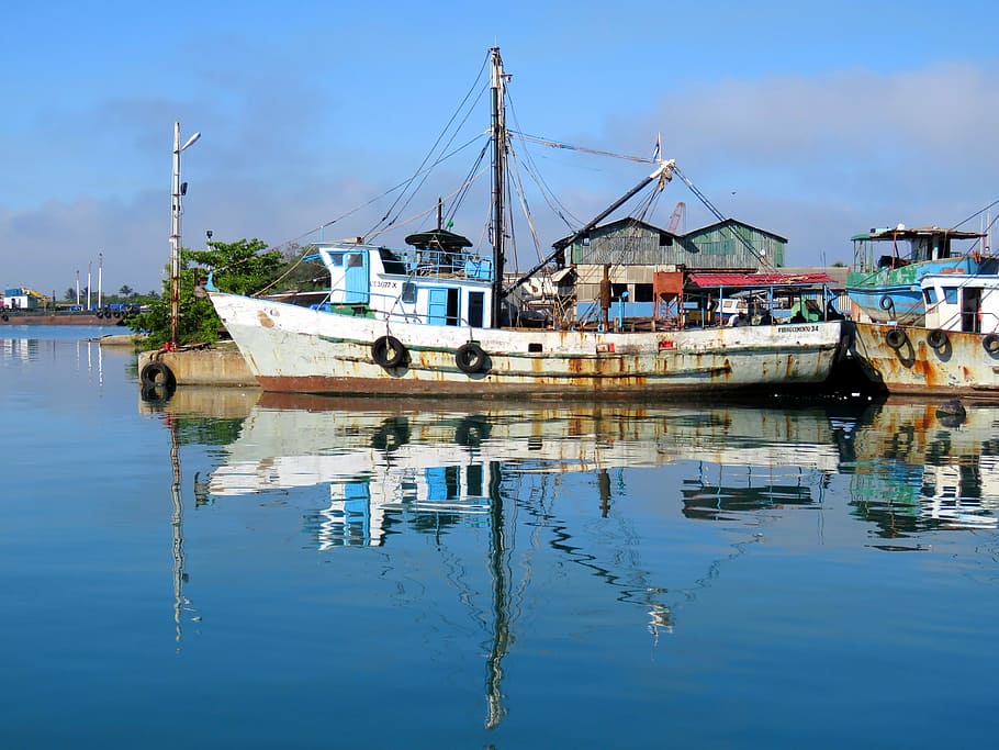 cutter, ship, port, haven, water, reflection, nautical vessel HD wallpaper