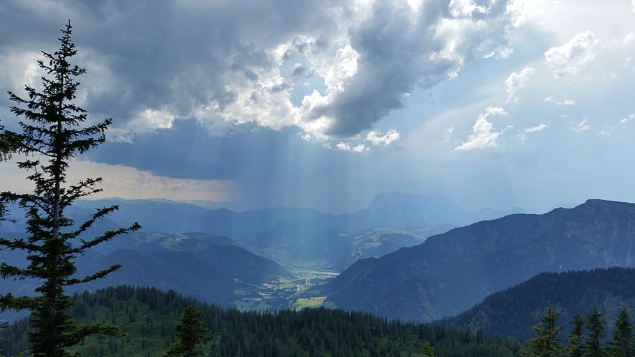 clouds, view, tree, nature, landscape, brand, beauty in nature HD wallpaper