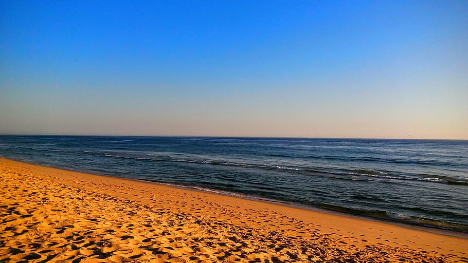 beach, blue, sol, sea, water, horizon, sky, land, horizon over water HD wallpaper