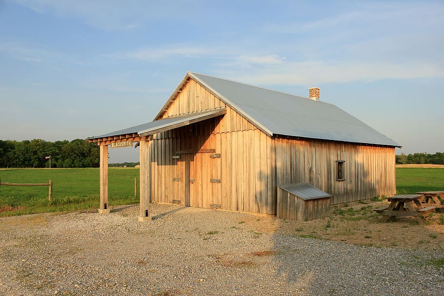 Blacksmith, Barn, House, Shack, Usa, indiana, prophetstown state park HD wallpaper