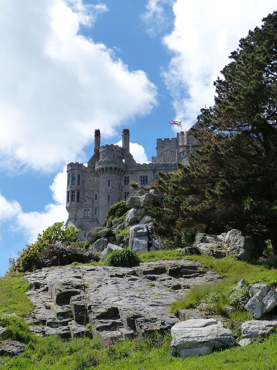 castle, st michael, cornwall, england, coast, united kingdom HD wallpaper