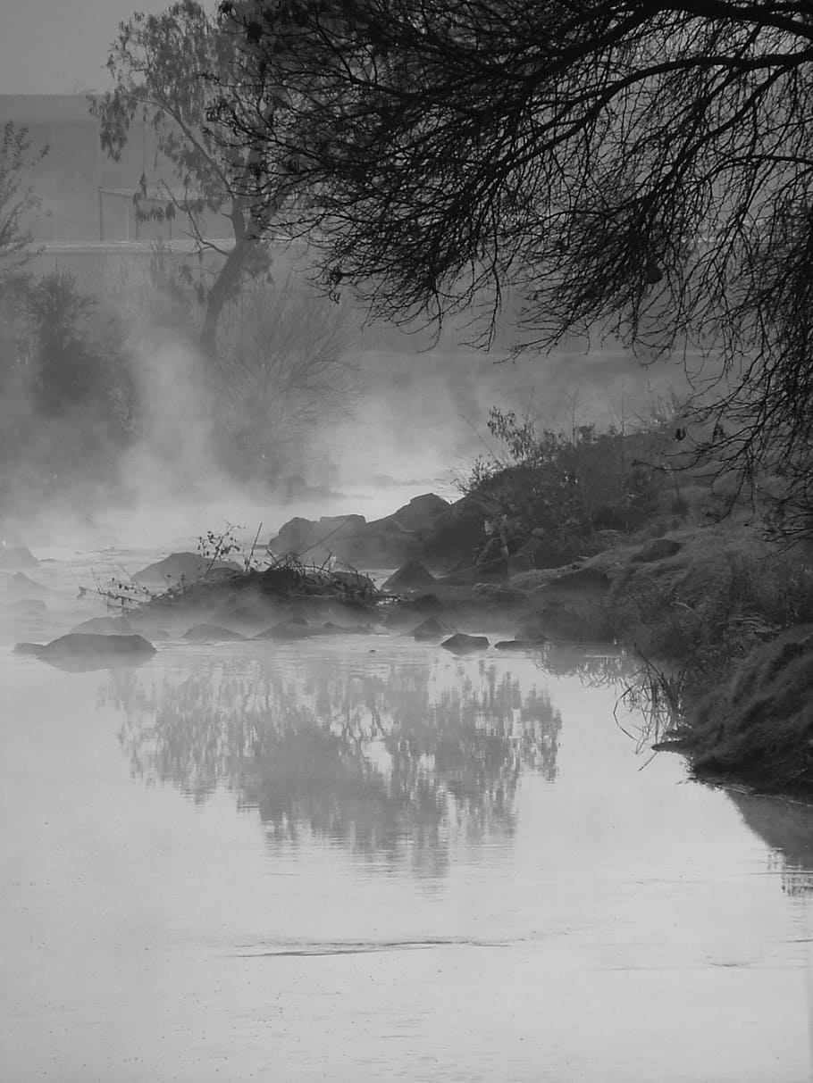 Apies River, Pretoria, Winter, Morning, winter morning, reflection, HD wallpaper