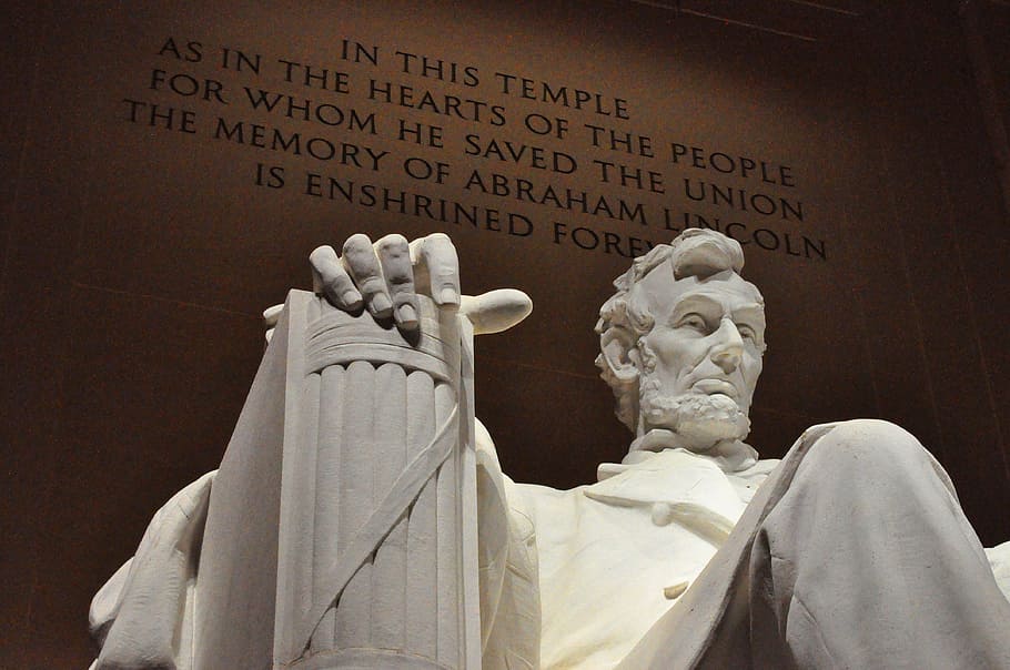 Lincoln, Monument, Night, statue, religion, spirituality, sculpture HD wallpaper