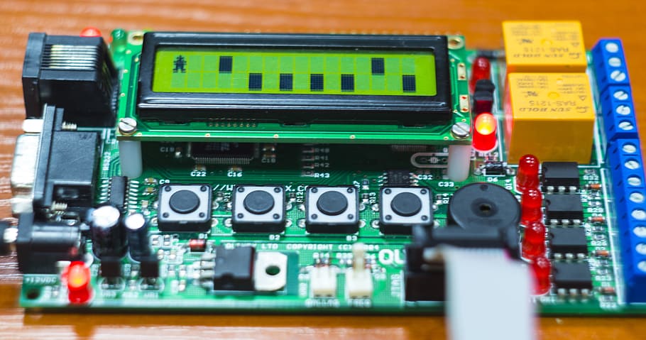 Green Pcb Wth Lcd Screen, chip, circuit, close-up, electronics HD wallpaper