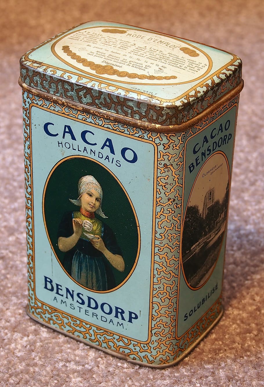 bensdorp, cacao, box, tin, package, old, retro, vintage, food HD wallpaper