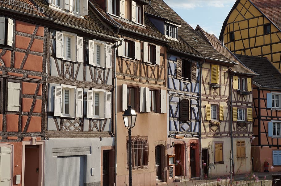 architecture, home, truss, old, window, road, colmar, petite venise HD wallpaper