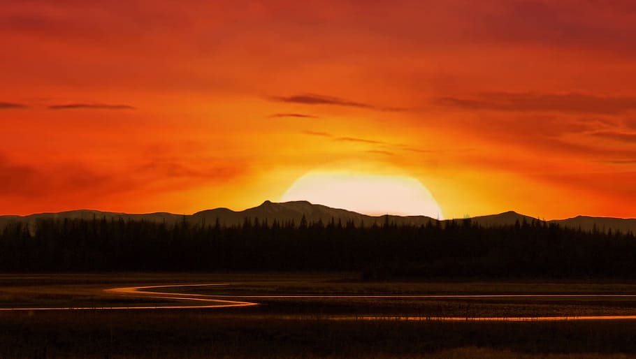 alberta, canada, mountains, sunrise, nature, landscape, rocky HD wallpaper