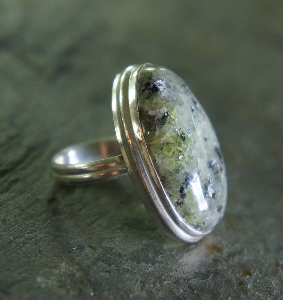 prehnite, green, oval, silver, metal, jewelry, stone, gem, gemstone HD wallpaper