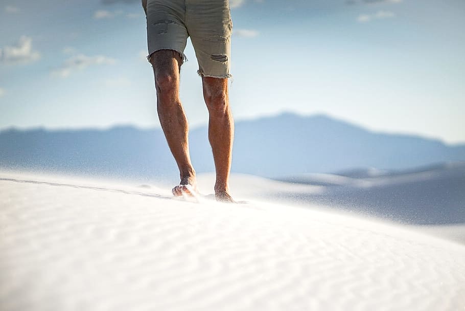 dunes, sand, new mexico, southwest, white sands, one person, HD wallpaper