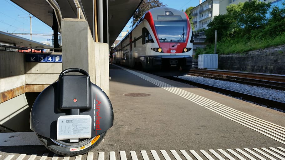 air wheel, mobility, monocycle, balancing, station, train, traffic HD wallpaper