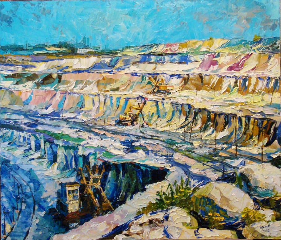 Quarry, Canvas, Oil, abstract, backgrounds, textured, full frame HD wallpaper