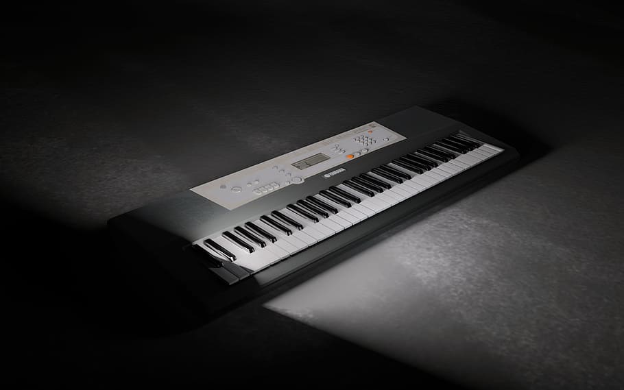 black electronic keyboard, keys, input device, musical instrument HD wallpaper