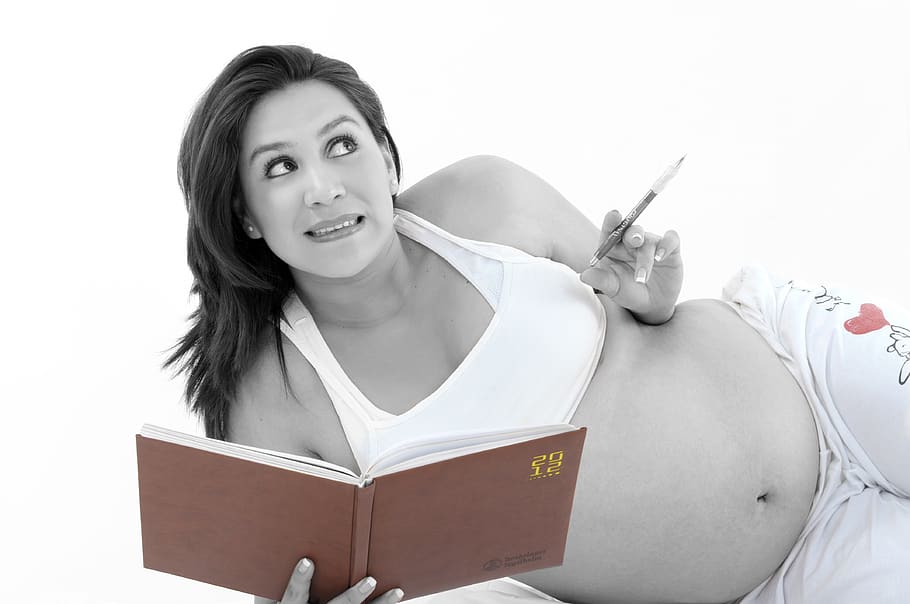 pregnant, mama, women, maternal, book, one person, young adult, HD wallpaper