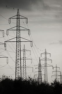 Current, High Voltage, Pylon, strommast, steel, power line HD wallpaper