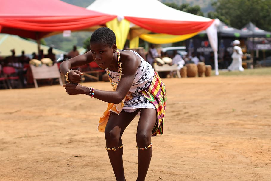 Adowa, woman standing on brown wet land, dance, one person, real people HD wallpaper
