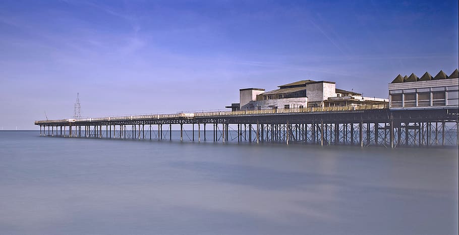 pier, old, dock, ocean, water, summer, sea, outdoor, harbor HD wallpaper