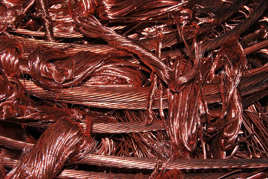 close-up photography of coppers, Copper, Wire, Wire, Cable, Scrap Metal, HD wallpaper