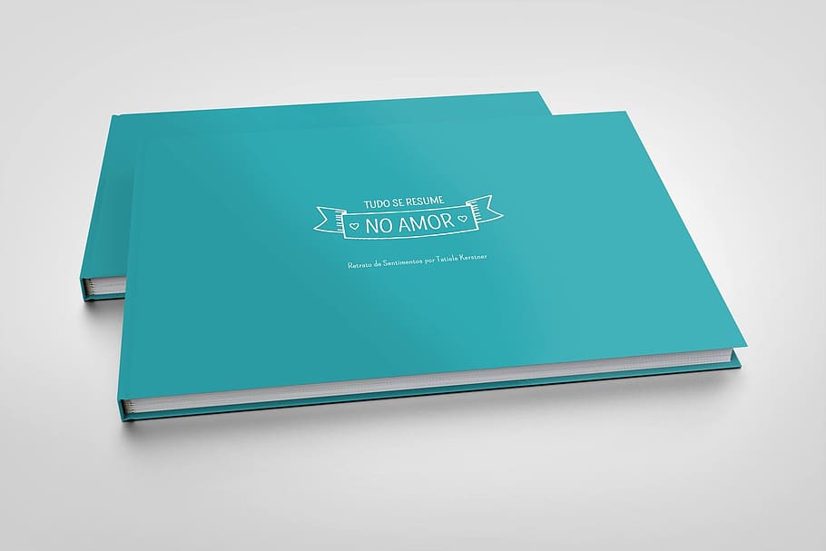 two teal covered books, album, green, analysis, communication HD wallpaper