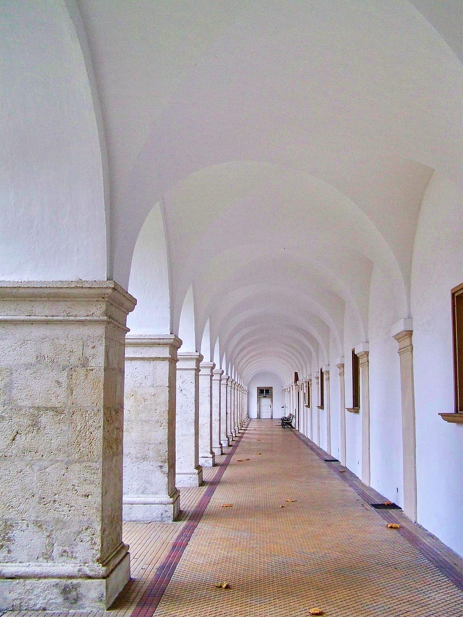 corridor, arches, architecture, arcade, built structure, the way forward HD wallpaper