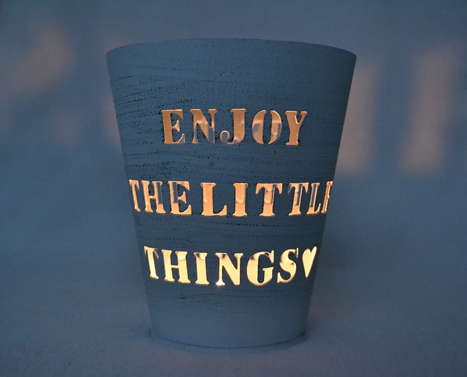 gray Enjoy the Little Things-print plant pot, christmas, candleholder, HD wallpaper