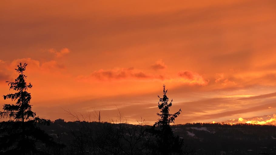 winter, sunset, o, sky, cloud - sky, scenics - nature, beauty in nature HD wallpaper