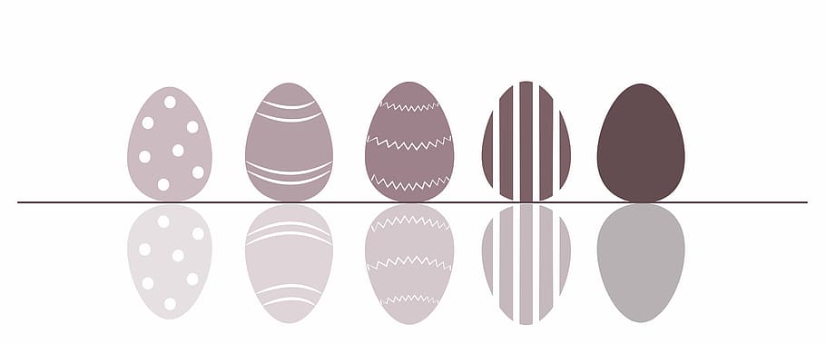five assorted-color-and-pattern eggs illustration, easter, easter egg HD wallpaper