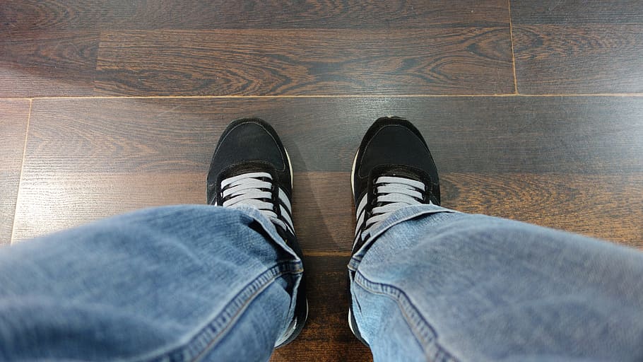 shoe, jeans, floor, wooden floor, airport, cengkareng, jakarta