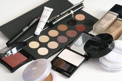 assorted-color makeup palettes on white surface, make up, collection HD wallpaper