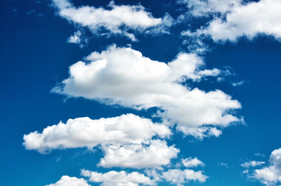 low angle photography of white cumulus clouds, sky, nature HD wallpaper