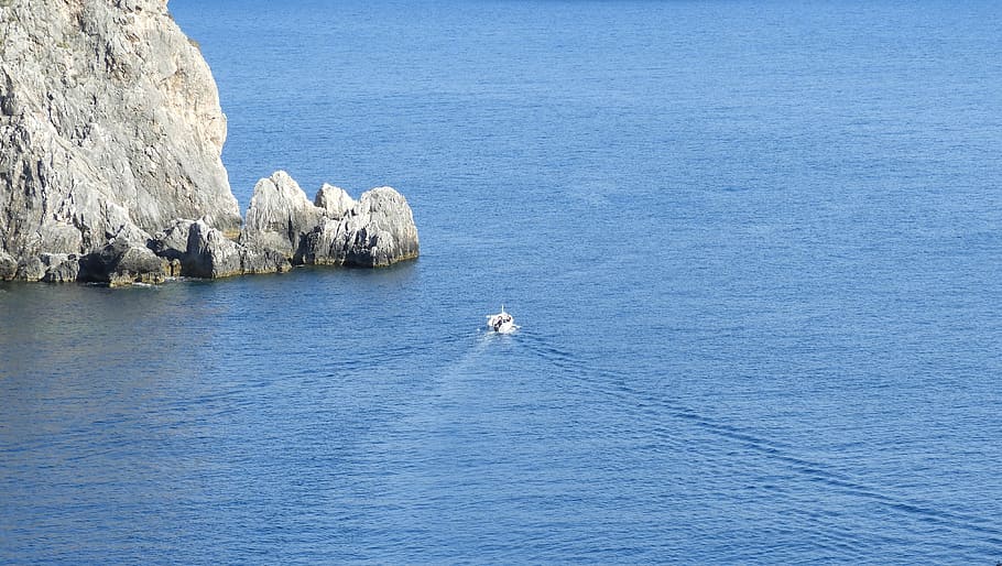 corfu, paleokastritsa, sea, water, blue, beauty in nature, scenics - nature HD wallpaper