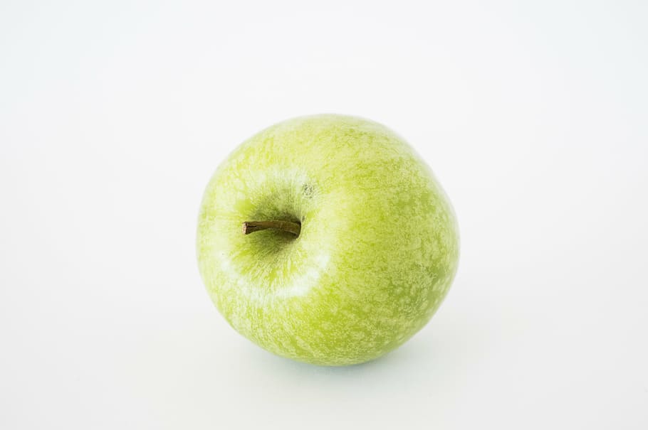 apple, isolated, green, white, fruit, food, healthy, diet, fresh HD wallpaper