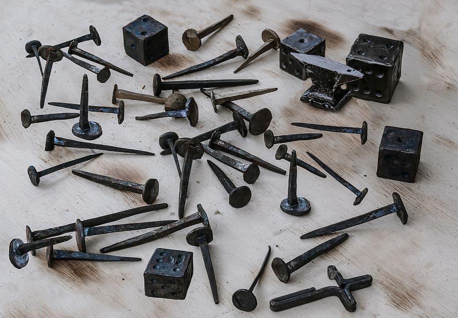 nail, cube, iron, middle ages, old, blacksmith, craft, work Tool