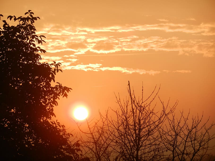 Sky, Sunrise, Landscape, Clouds, the rays, in the morning, landscapes HD wallpaper