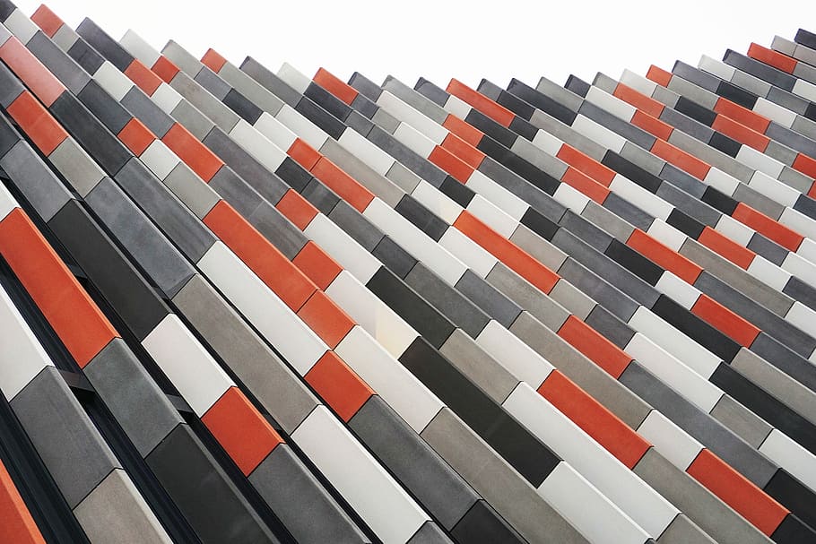 multicolored bricks frame, architecture, facade, abstract, geometry HD wallpaper