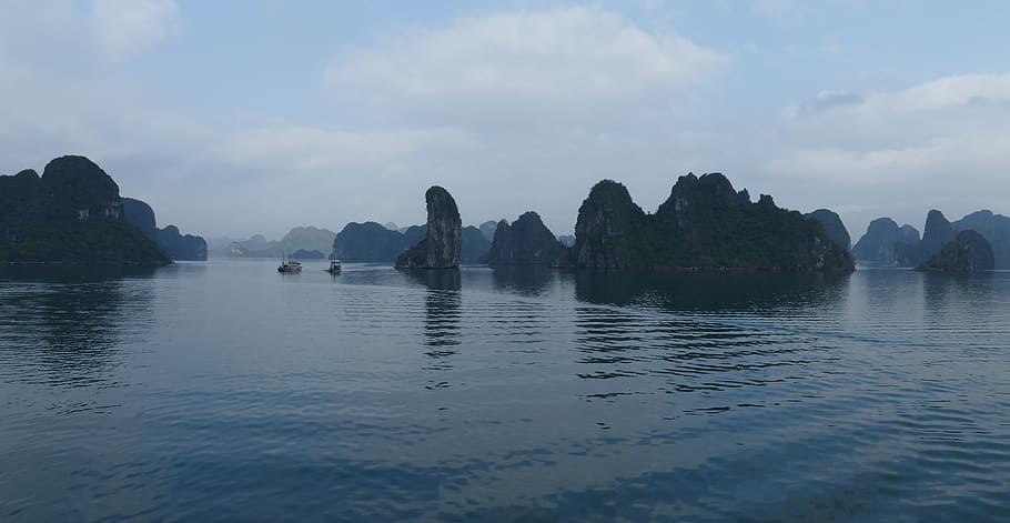 vietnam, halong, sea, nature, halong bay, landscape, booked, HD wallpaper