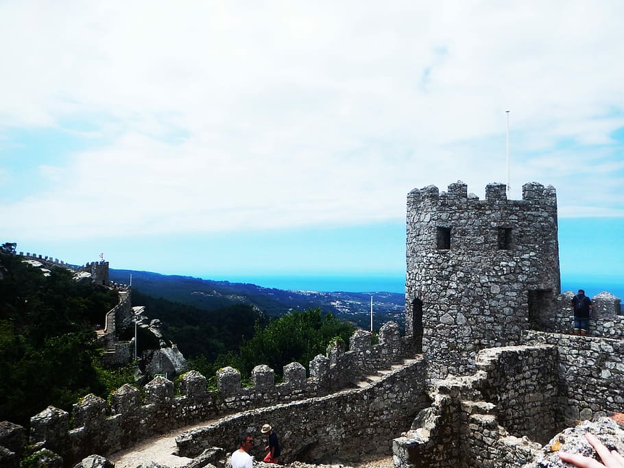 Castle, View, Air, Architecture, Moors, holiday, sintra, mountain HD wallpaper