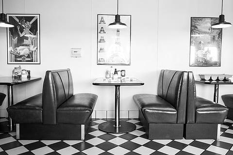 Old School Diner Booth, food, furniture, indoors, domestic Room HD wallpaper