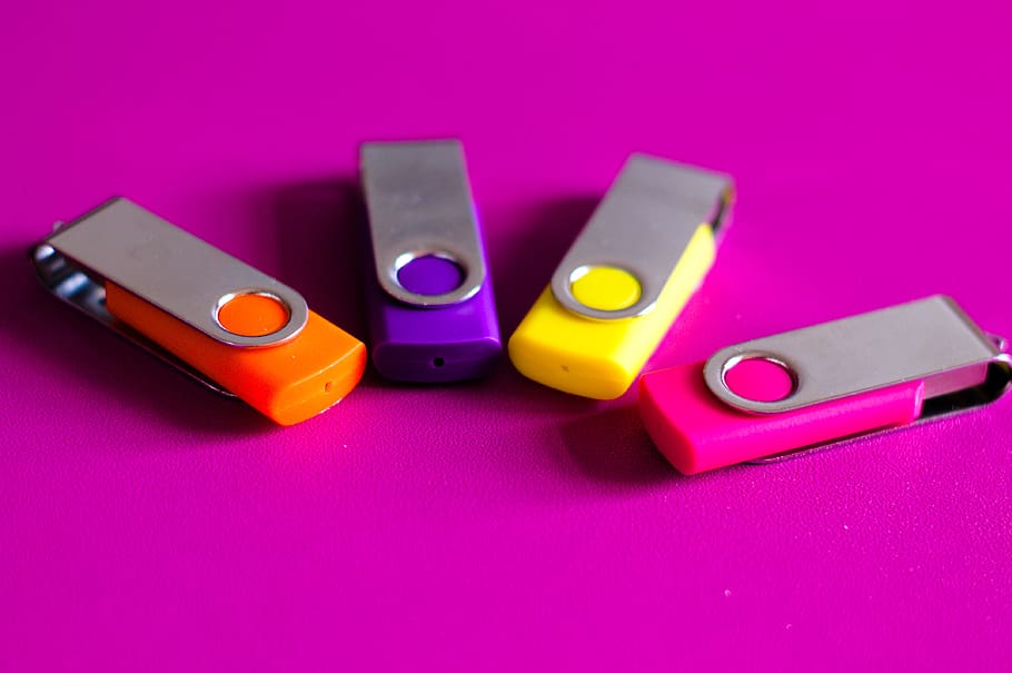technology, computer, usb, pink color, colored background, indoors HD wallpaper