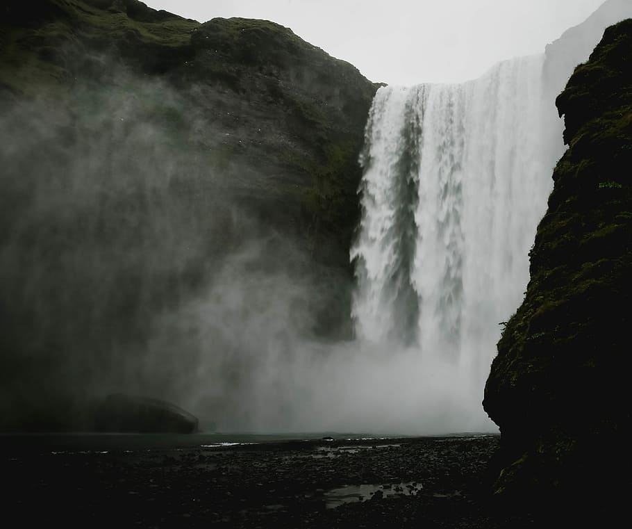 HD wallpaper: photo of mountain waterfalls, Golfoss waterfalls, Iceland ...