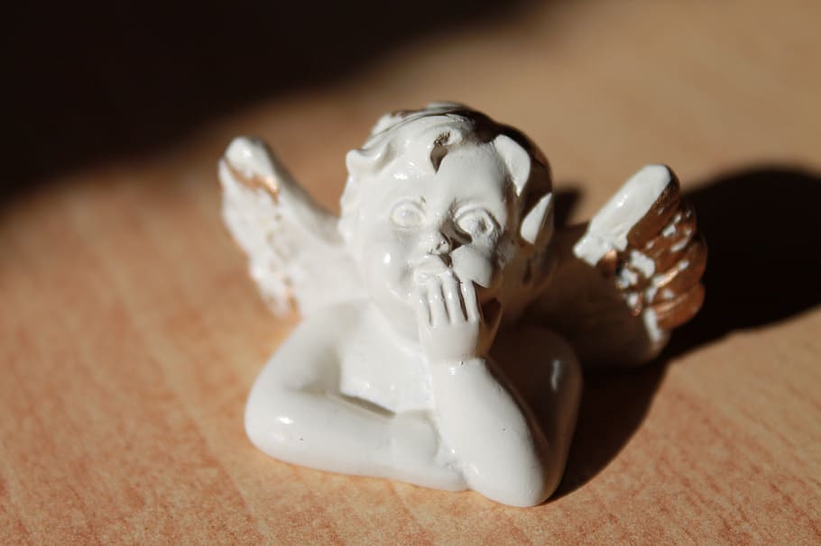angel, child, wing, fly, figure, porcelain, face, christianity HD wallpaper