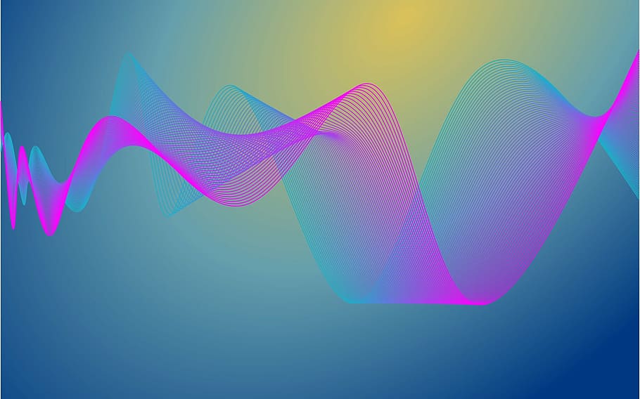 pink and blue sound wave, signal, communication, technology, connection, HD wallpaper