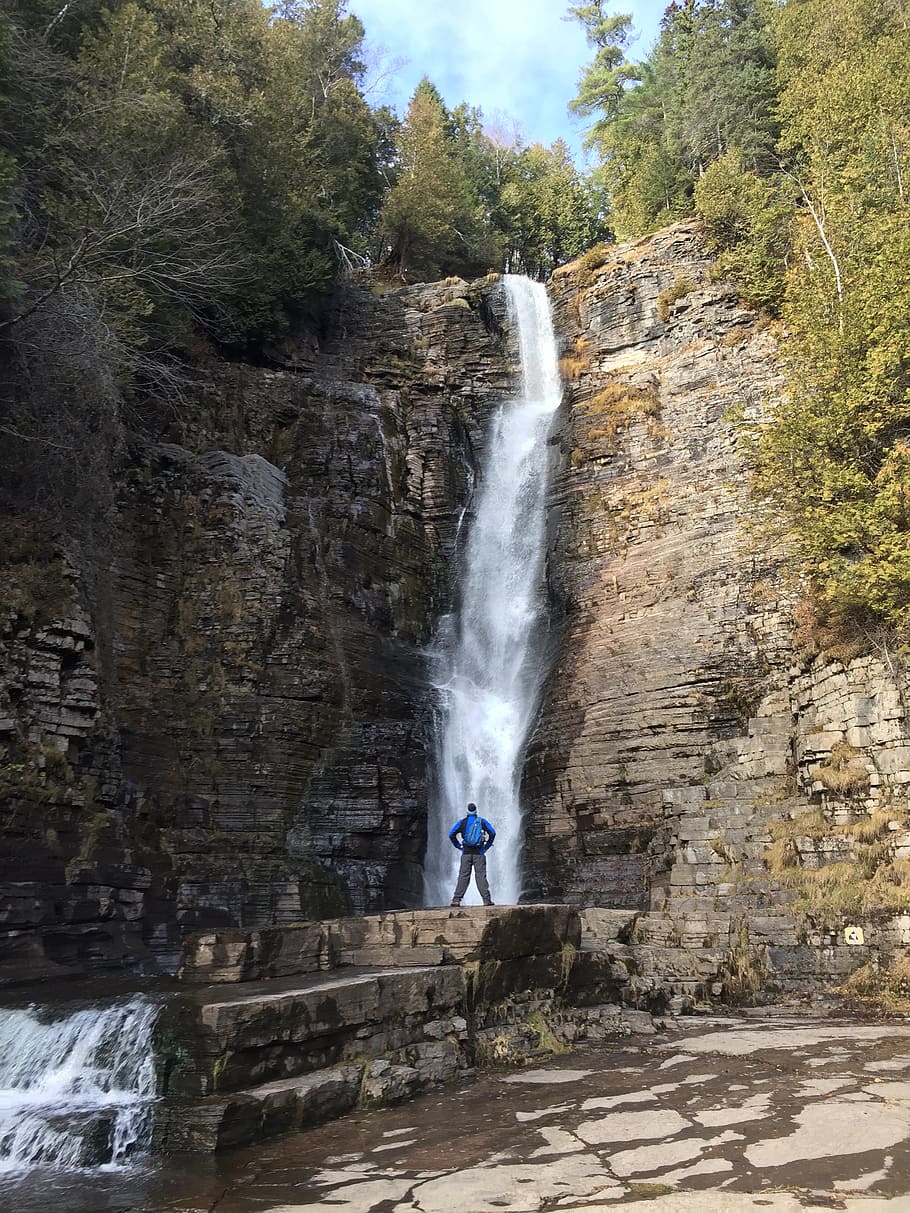 fall, québec, canada, nature, landscape, water, waterfall HD wallpaper