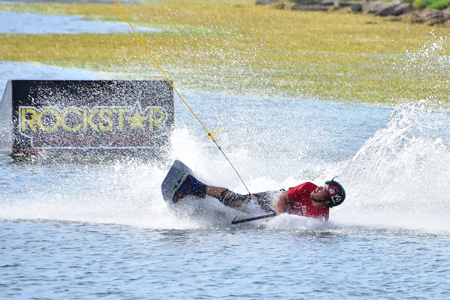 wakeboard, action, aquatics, water, sport, motion, splashing HD wallpaper