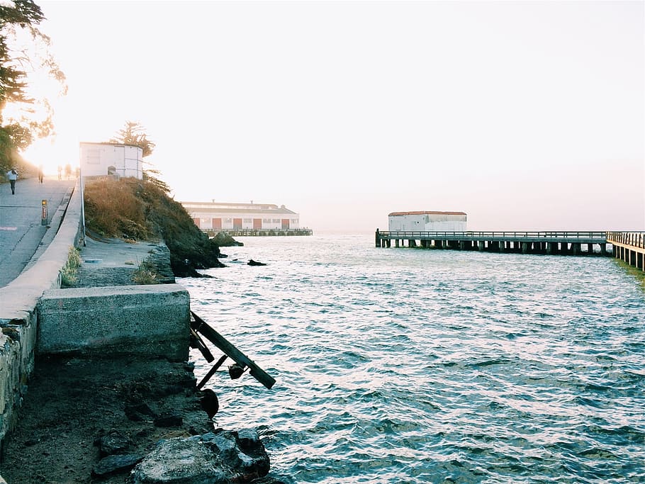 dock, pier, water, ocean, sea, sky, built structure, architecture HD wallpaper