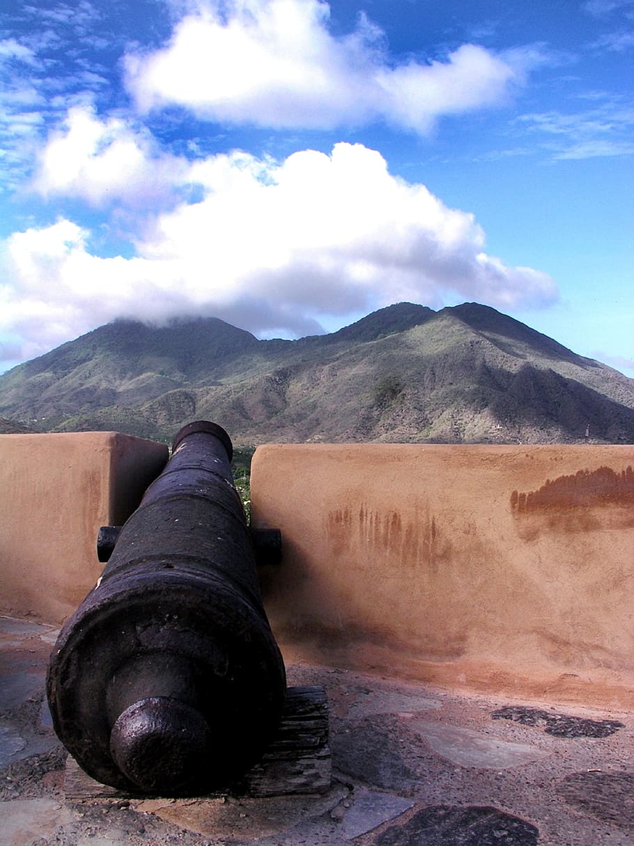 castle, mountains, sky, clouds, venezuela, cannon, fortress HD wallpaper