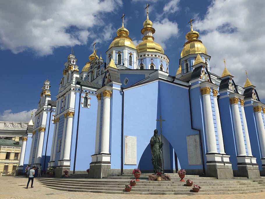 architecture, sky, travel, religion, building, cathedral, gold