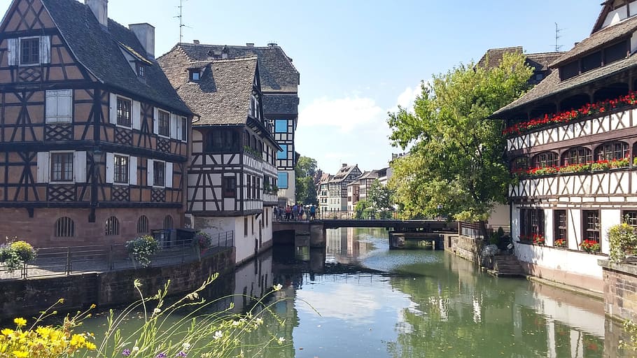 houses near body of water, strasbourg, alsace, petite france, HD wallpaper