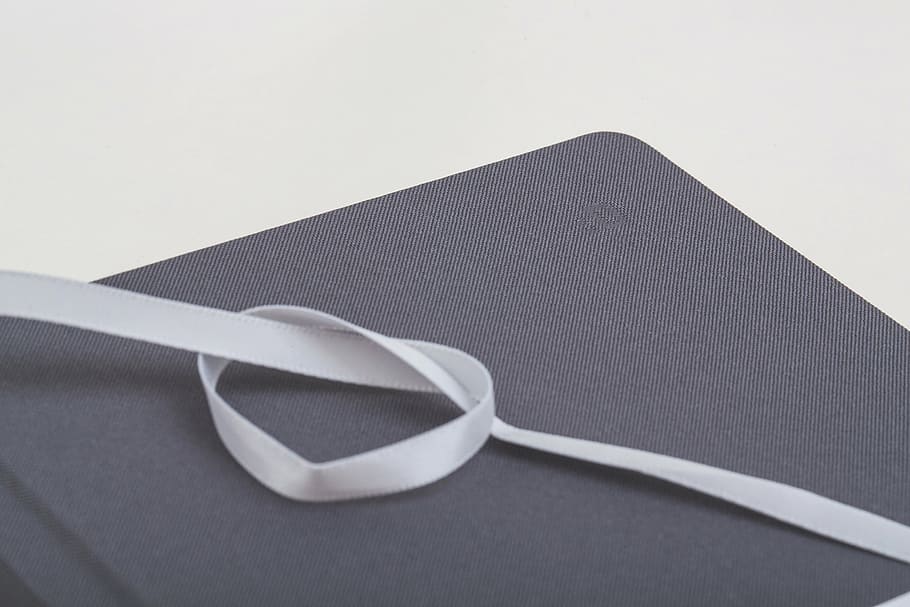 white lace on gray surface, book, notebook, ribbon, bookmark, HD wallpaper